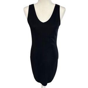 VTG 90s y2k little black dress USA made nylon party dress women's large elegant
